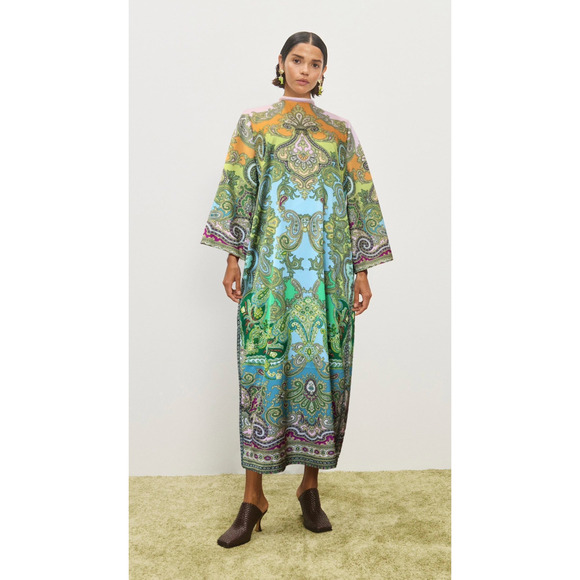 Alemais Multi Clemenza Silk Midi Dress US 8 - Picture 4 of 12